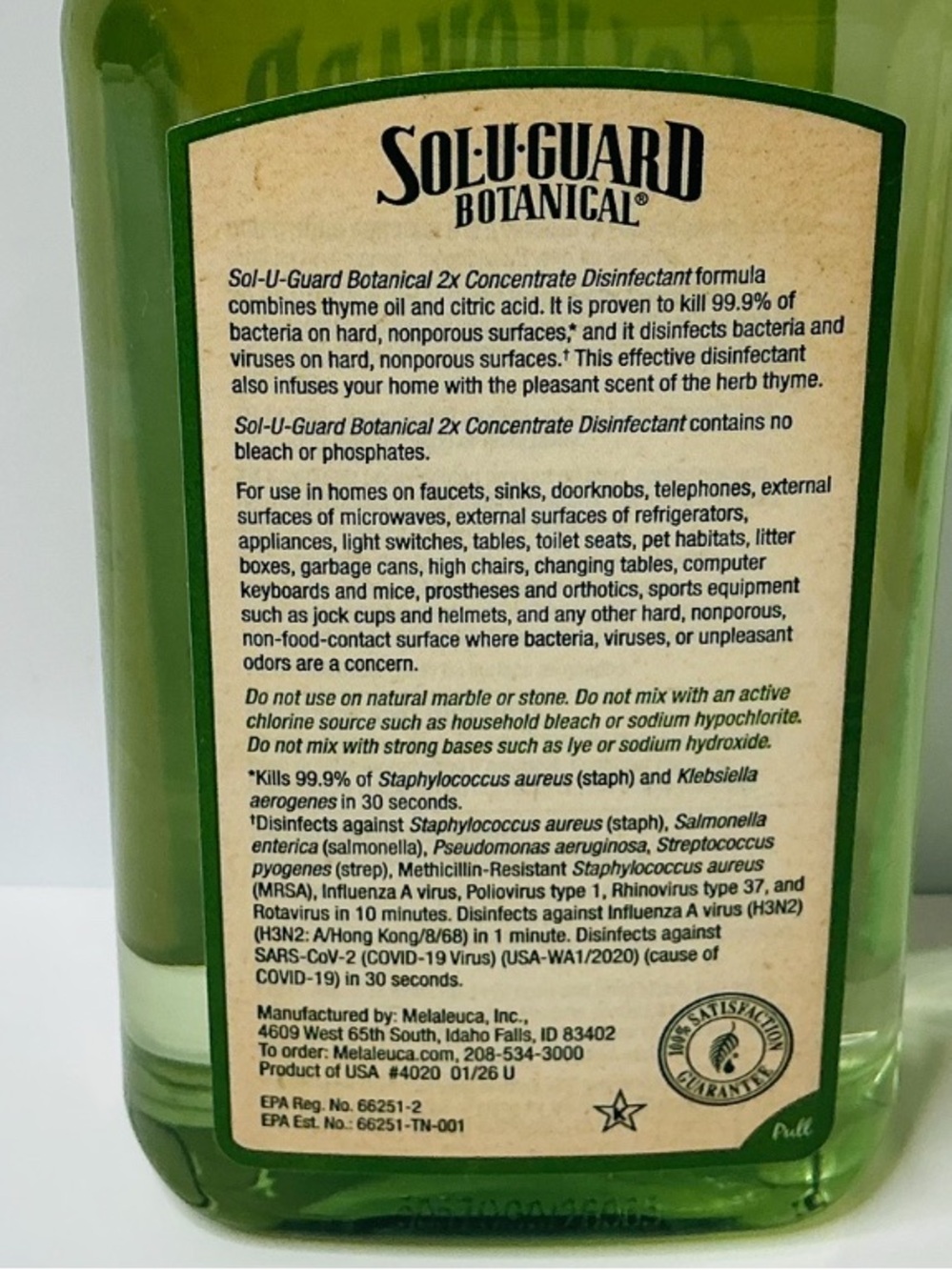 Melaleuca Sol-U-Guard Botanical 2x Concentrate SEALED 16 oz NEW - Picture 5 of 10